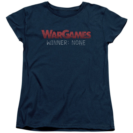 WarGames No Winners Womens T Shirt Navy Blue Officially Licensed