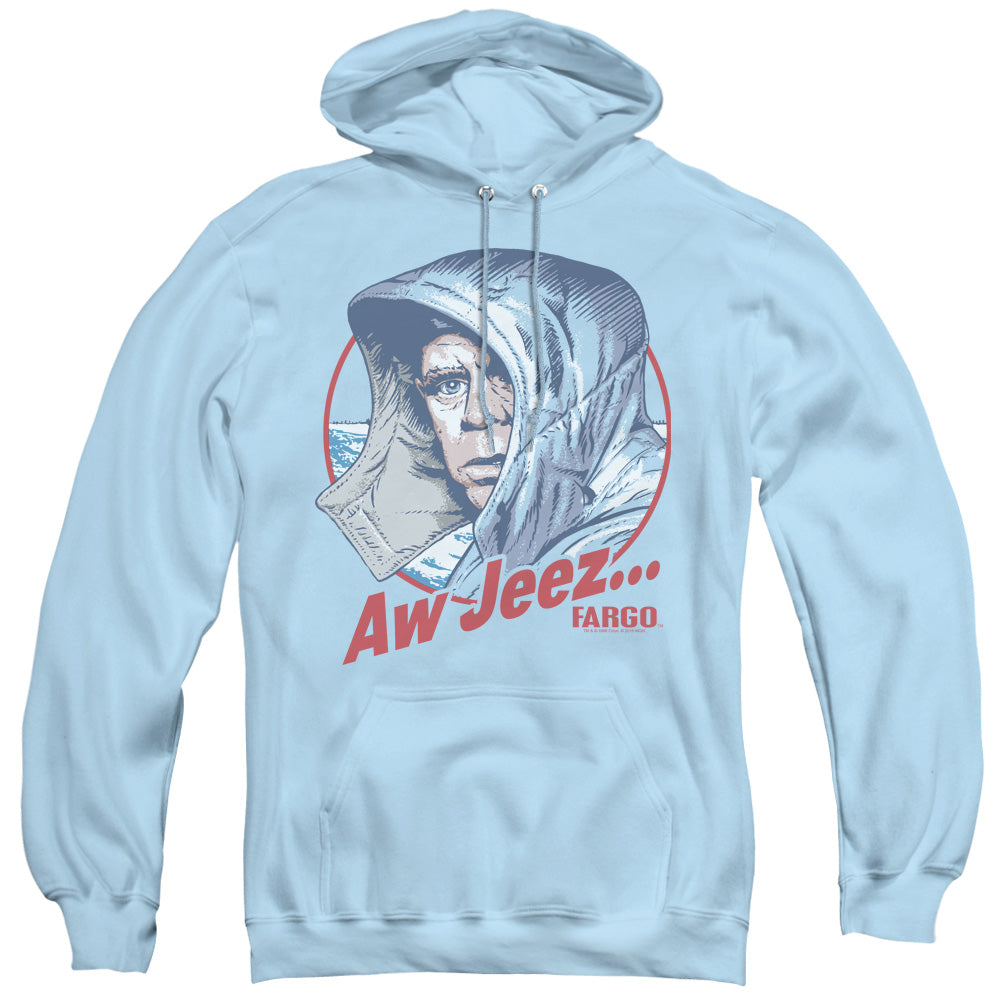 Fargo Aw Jeez Mens Hoodie Light Blue Officially Licensed