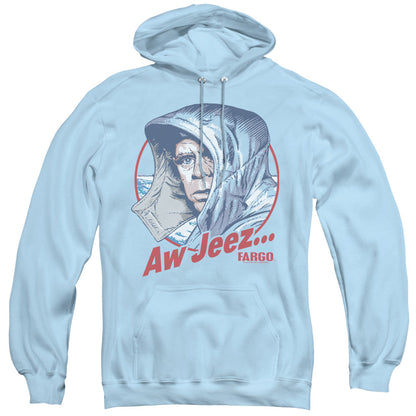 Fargo Aw Jeez Mens Hoodie Light Blue Officially Licensed