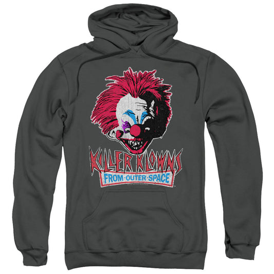 Killer Klowns From Outer Space Rough Clown Mens Hoodie Charcoal Officially Licensed