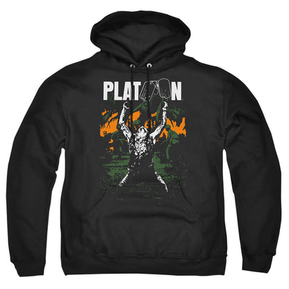 Platoon Graphic Mens Hoodie Black Officially Licensed