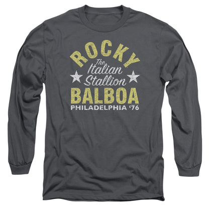 Rocky Rocky Philly Mens Long Sleeve Shirt Charcoal Officially Licensed Officially Licensed