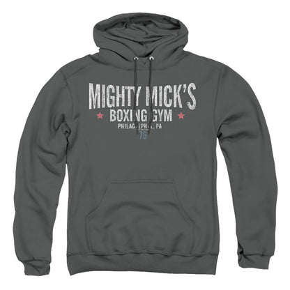 Rocky Mighty Micks Boxing Gym Mens Hoodie Charcoal Officially Licensed