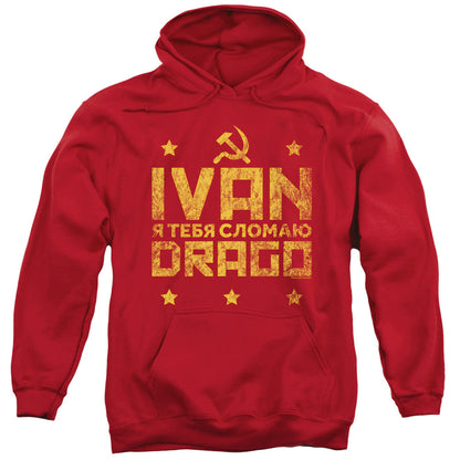 Rocky Iv Drago Break Mens Hoodie Red Officially Licensed