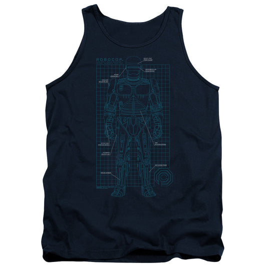 Robocop Schematic Mens Tank Top Shirt Navy Officially Licensed