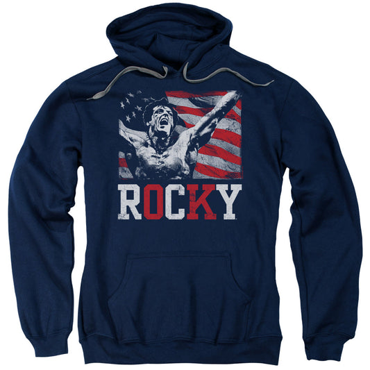 Rocky Flag Champion Mens Hoodie Navy Blue Officially Licensed