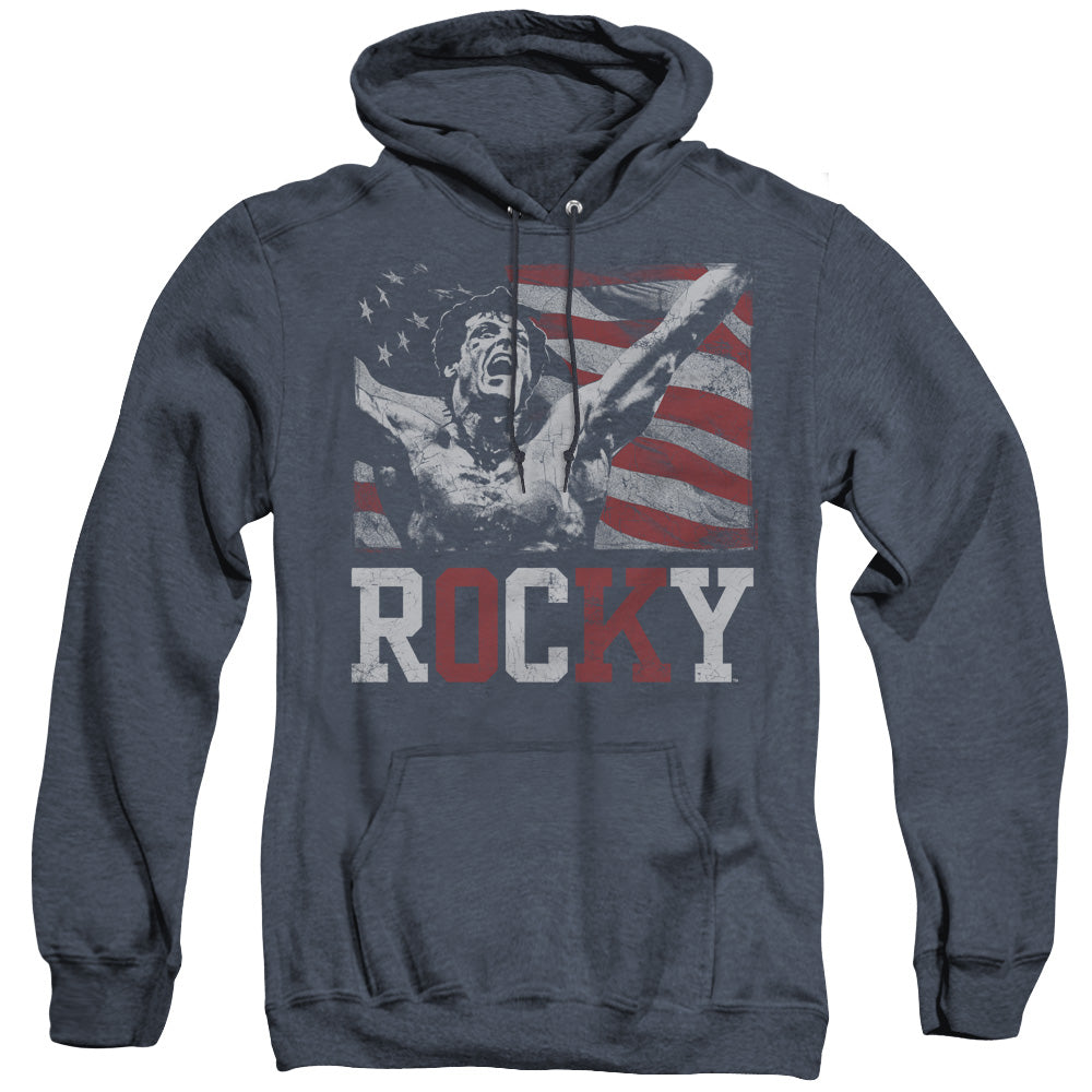 Rocky Flag Champion Mens Heather Hoodie Navy Officially Licensed