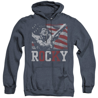 Rocky Flag Champion Mens Heather Hoodie Navy Officially Licensed