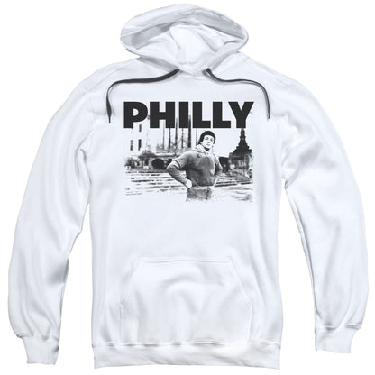 Rocky Philly Mens Hoodie White Officially Licensed