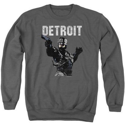 Robocop Detroit Mens Crewneck Sweatshirt Charcoal Officially Licensed
