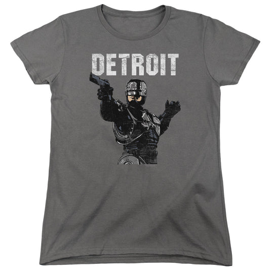 Robocop Detroit Womens T Shirt Charcoal Officially Licensed