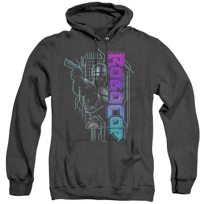 Robocop Robo Neon Mens Heather Hoodie Black Officially Licensed