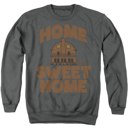 Amityville Horror - Logo Home Sweet Home Mens Crewneck Sweatshirt Charcoal