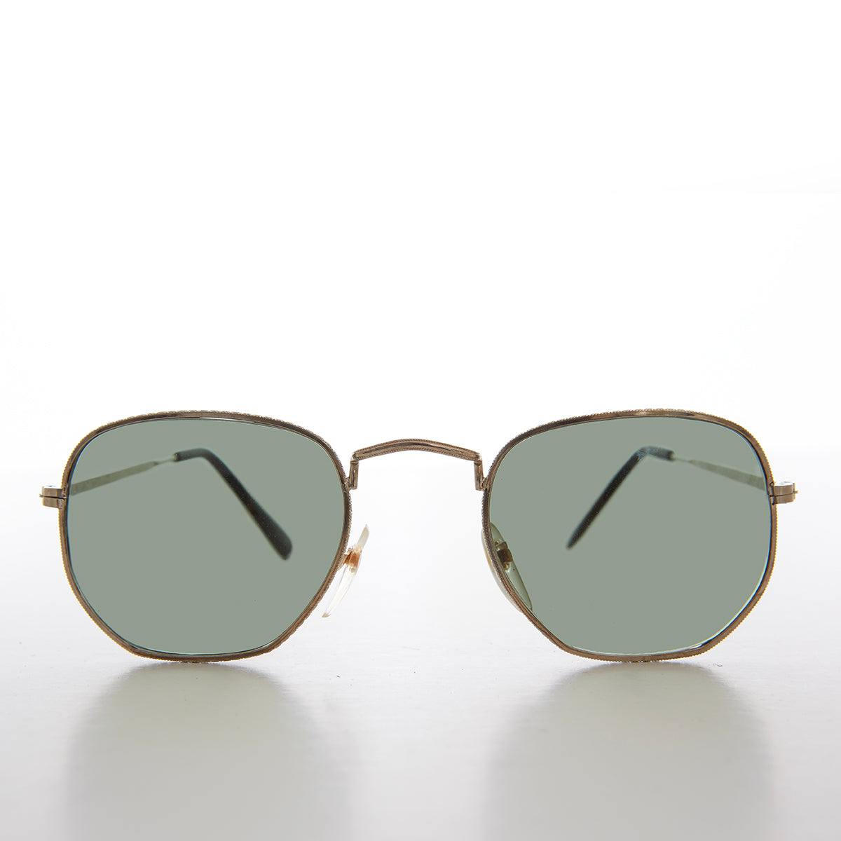 Square Metal Sunglasses with Glass Lenses - Mika