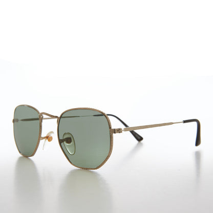 Square Metal Sunglasses with Glass Lenses - Mika