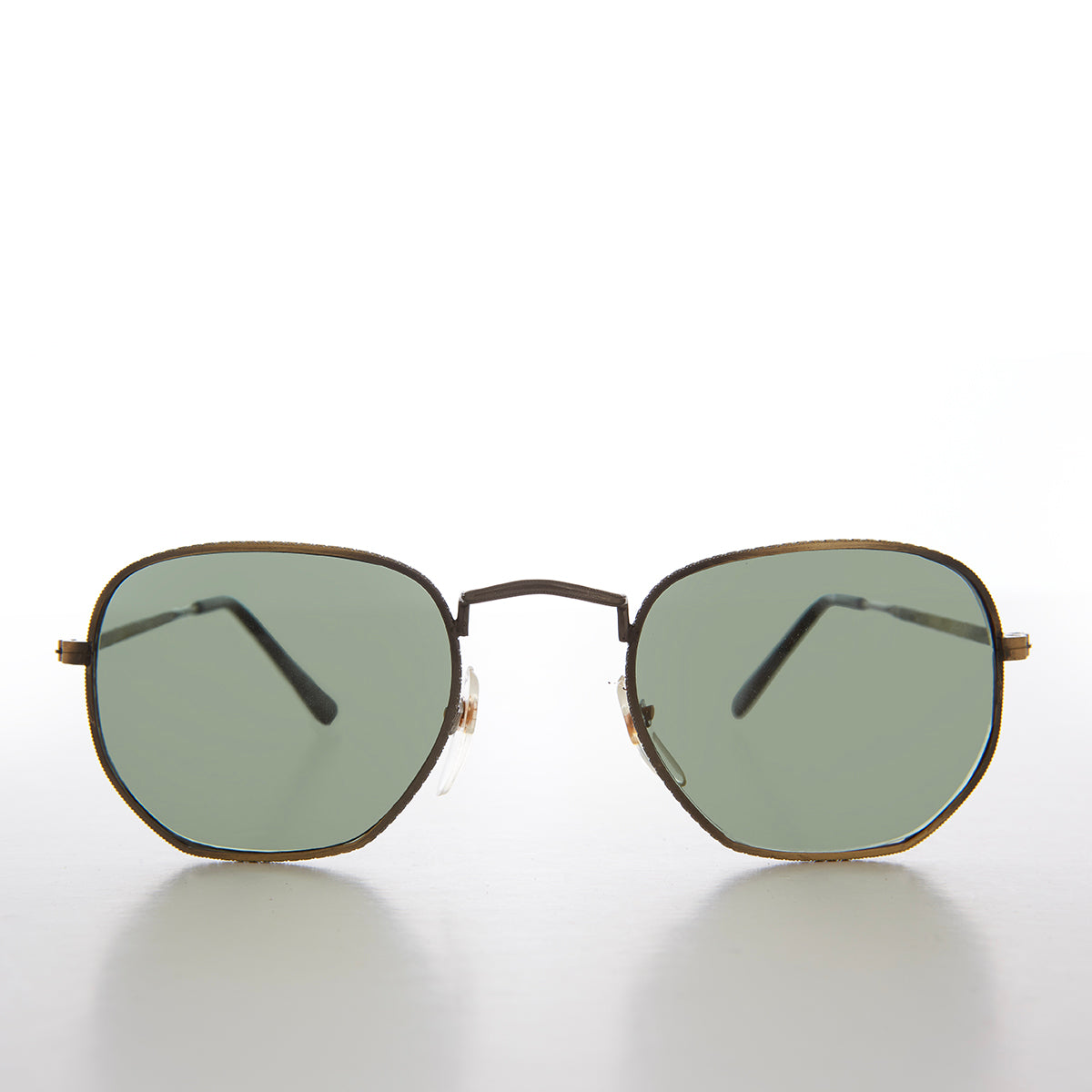 Square Metal Sunglasses with Glass Lenses - Mika