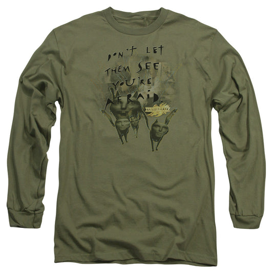 Mirrormask Dont Let Them Mens Long Sleeve Shirt Military Green Officially Licensed