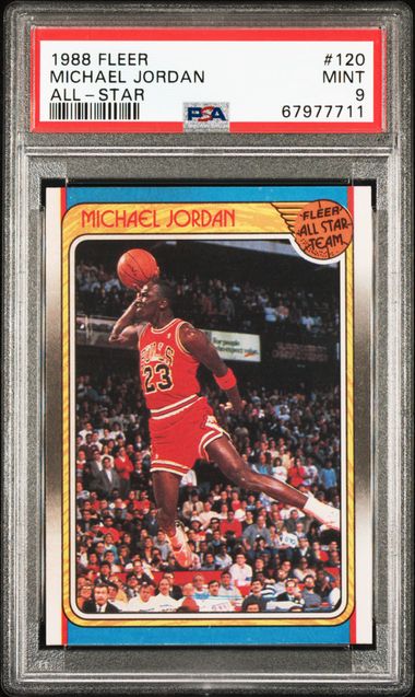 Graded 1988 Fleer All Star Michael Jordan #120 Basketball Card PSA 9 Mint