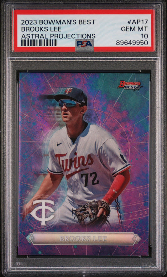 Graded 2023 Topps Bowmans Best Brooks Lee #AP17 Astral Projections Rookie RC Baseball Card PSA 10 Gem Mint