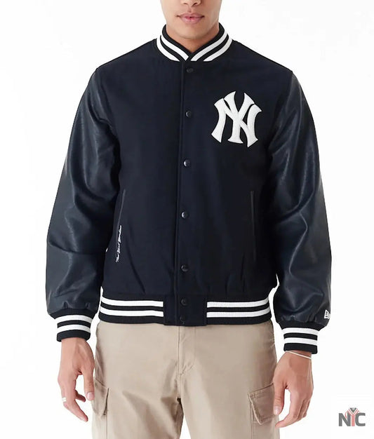 MLB New York Yankees World Series Black Varsity Jacket