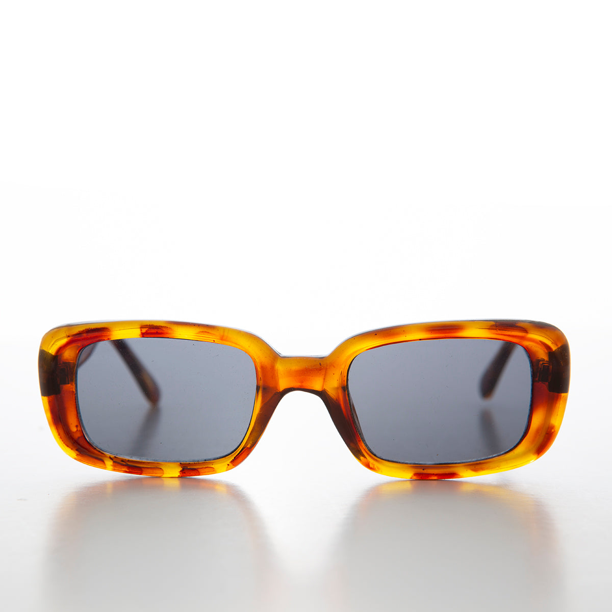 Classic Rectangle Retro Mod Sunglasses - Moss