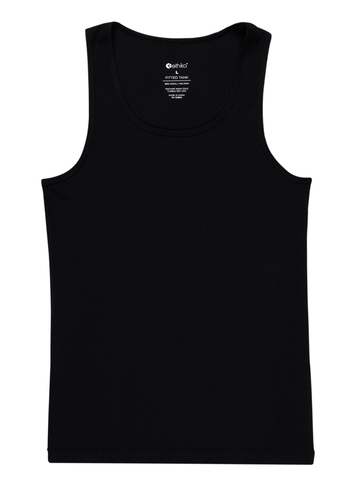 Black | Mens Ribbed Tank