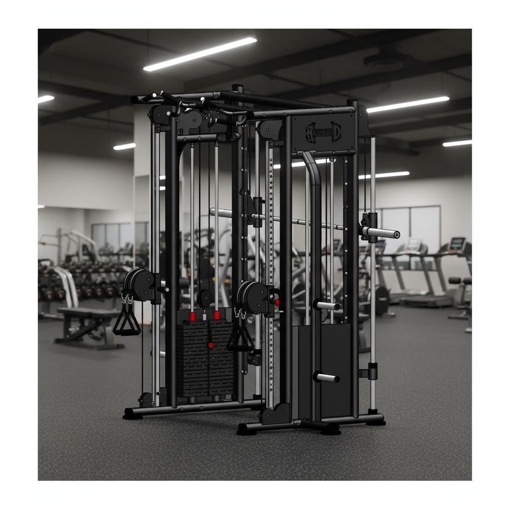 Muscle D Fitness Dual Adjustable Pulley Smith Combo – Full Body Trainer