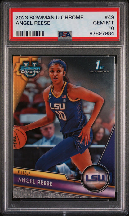 Graded 2023 Topps Bowman U Chrome Angel Reese #49 Rookie RC Basketball Card PSA 10 Gem Mint
