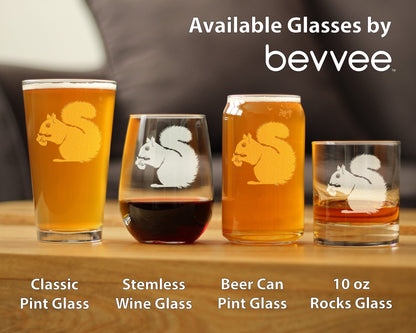 Squirrel Beer Can Pint Glass - Squirrel Gifts and Decor with Squirrels - 16 Oz Glasses