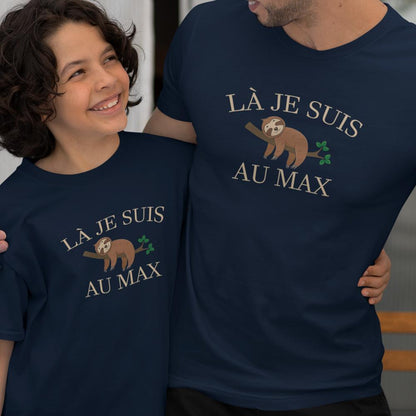 Là Je Suis Au Max Dad and Child Organic Cotton T-Shirts family Set (Set of 2)