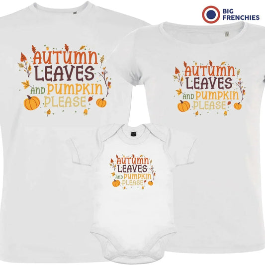 Autumn Leaves and Pumpkin Please Matching Organic Cotton Family Set (Set of 3)