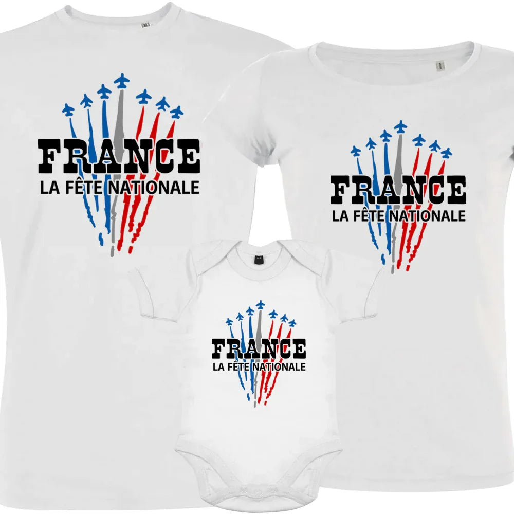 France La Fête Nationale Matching Organic Cotton Family Set (Set of 3)