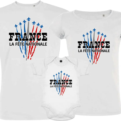 France La Fête Nationale Matching Organic Cotton Family Set (Set of 3)