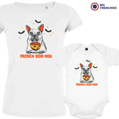 French Boo-Dog Halloween Mom and Baby Organic Cotton family Set (Set of 2)