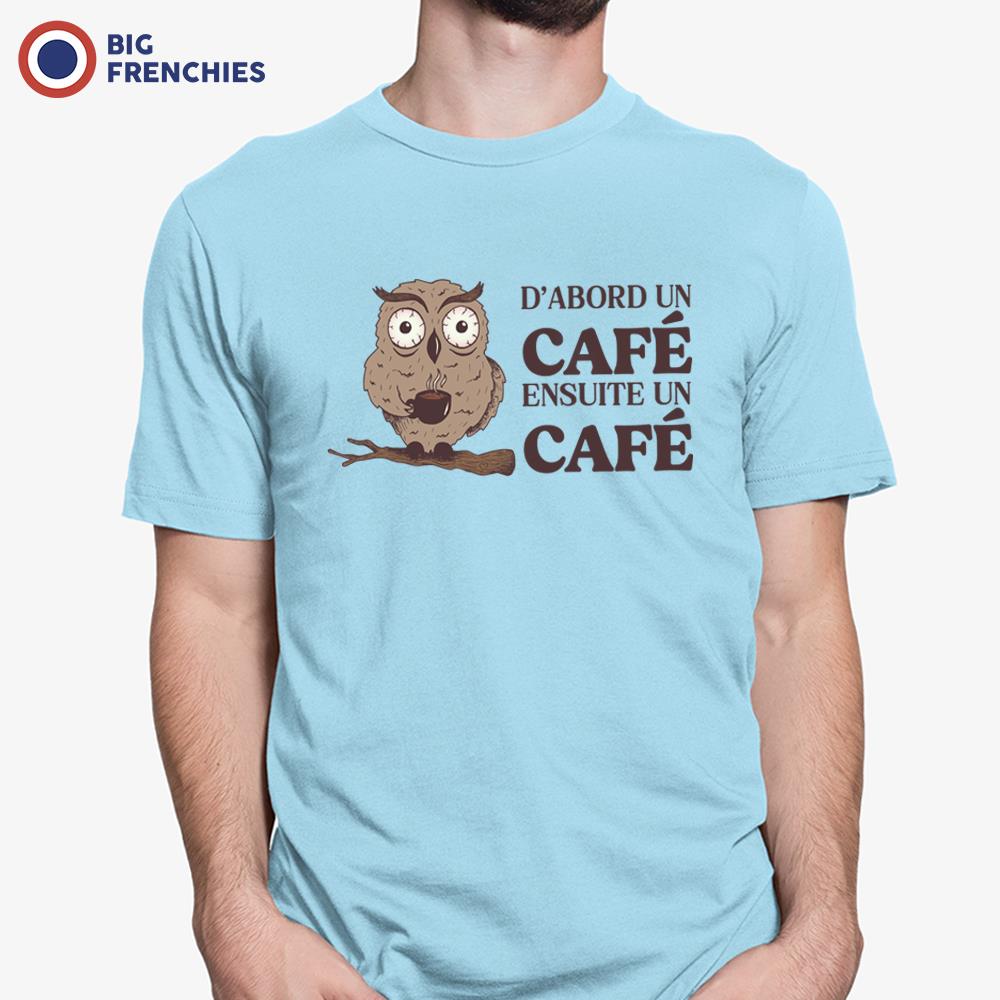 D'abord Un Café Ensuite Un Café Men's Organic Cotton Tee