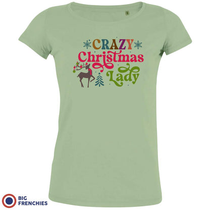 Crazy Christmas Lady Women's Organic Cotton Tee