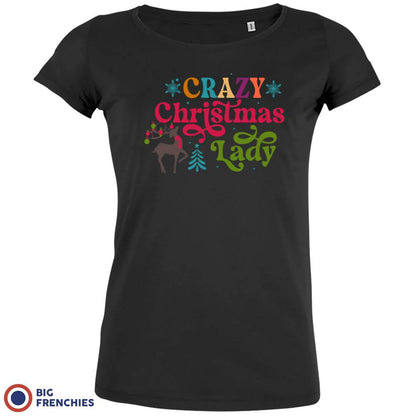 Crazy Christmas Lady Women's Organic Cotton Tee