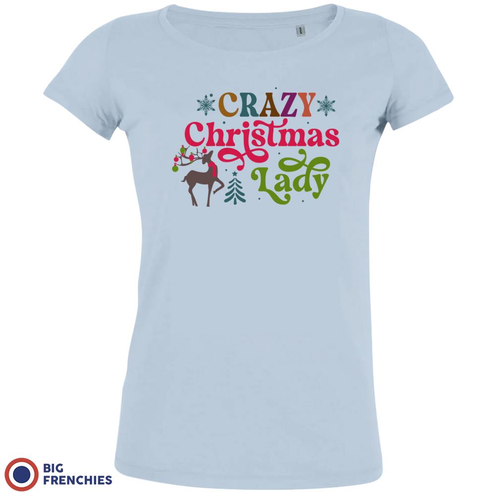 Crazy Christmas Lady Women's Organic Cotton Tee
