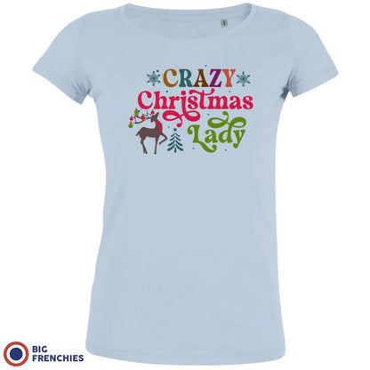 Crazy Christmas Lady Women's Organic Cotton Tee