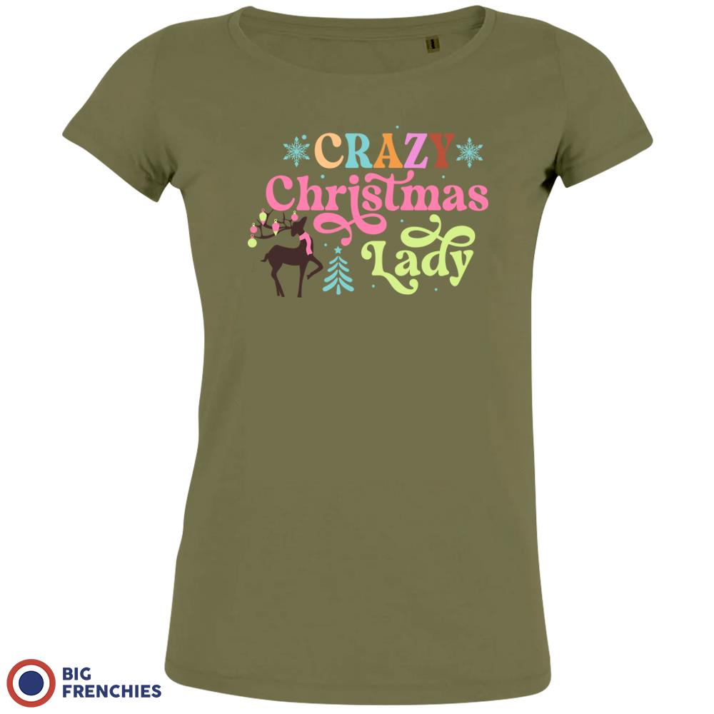 Crazy Christmas Lady Women's Organic Cotton Tee