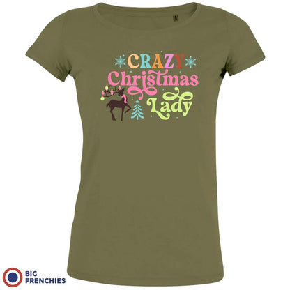 Crazy Christmas Lady Women's Organic Cotton Tee