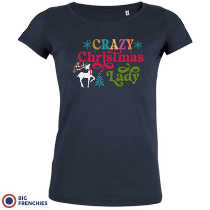 Crazy Christmas Lady Women's Organic Cotton Tee
