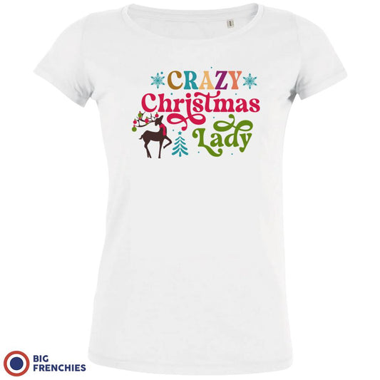 Crazy Christmas Lady Women's Organic Cotton Tee