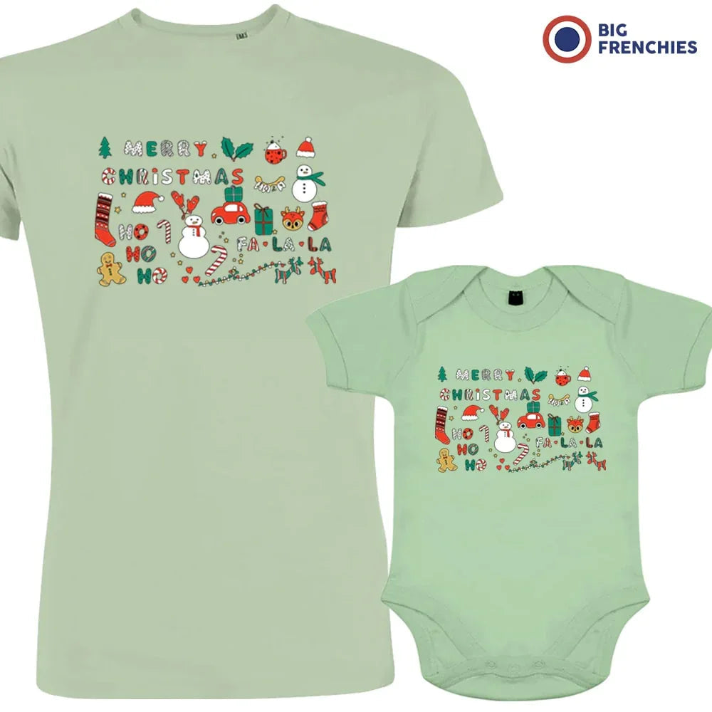 Christmas Ornaments Dad and Child Organic Cotton family Set (Set of 2)