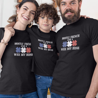 Mostly French and a Wee Bit Irish Matching Organic Cotton T-Shirts Family Set (Set of 3)