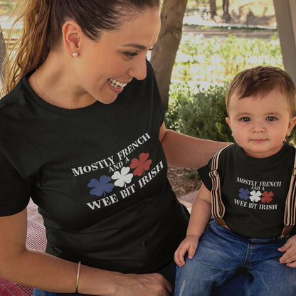Mostly French and a Wee Bit Irish Mom and Child Organic Cotton T-Shirts family Set (Set of 2)