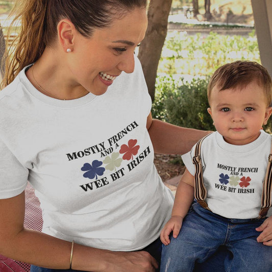 Mostly French and a Wee Bit Irish Mom and Child Organic Cotton T-Shirts family Set (Set of 2)