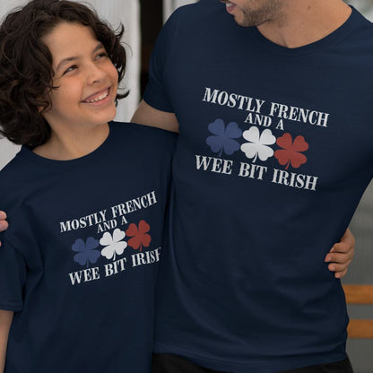 Mostly French and a Wee Bit Irish Dad and Child Organic Cotton T-Shirts family Set (Set of 2)