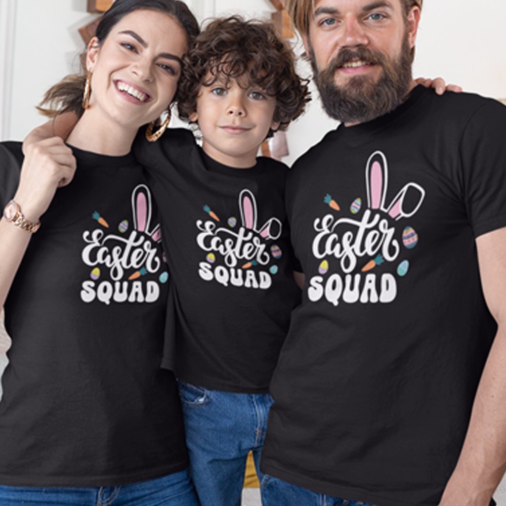 Easter Squad Matching Organic Cotton T-Shirts Family Set (Set of 3)