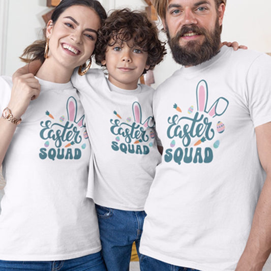 Easter Squad Matching Organic Cotton T-Shirts Family Set (Set of 3)